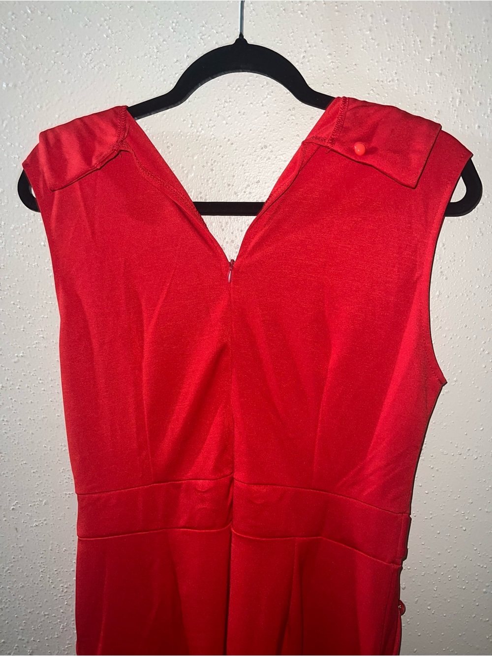 Red Sleeveless Jumpsuit - Picture 4 of 5
